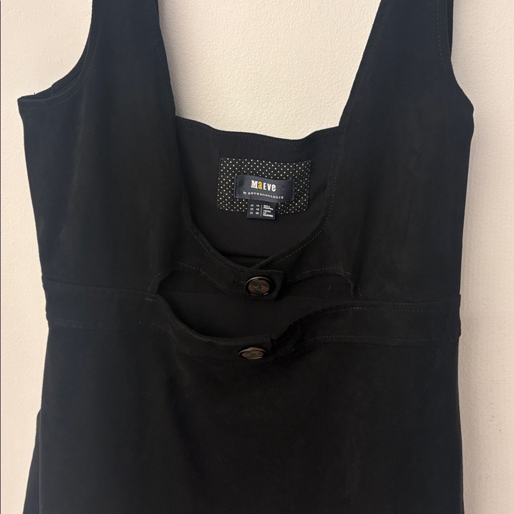 | Anthropolgie | Maeve Black Mini Pinafore Dress Size 10